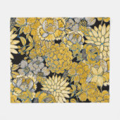 民族フローラ:クリエイティブペイズリーテクスチャ。 フリースブランケット (正面(横))