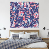 民族フローラ:抽象芸術オリエンタルシームレス。 キャンバスプリント (インサイチュ (寝室))