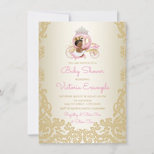 民族プリンセスベビーシャワー招待状 招待状 (裏面)