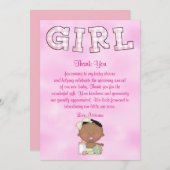 民族ベビーシャワーの女の赤ちゃん 招待状 (正面/裏面)