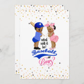 民族ベビー野球または弓性別の表示 招待状 (正面/裏面)