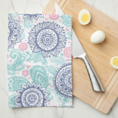 民族ペイズリーパターン キッチンタオル (四つ折り)