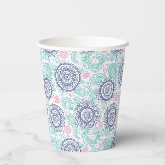 民族ペイズリー型 紙コップ (裏面)