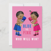 民族ボクシングベビー性別によるパーティーの表示 招待状 (正面)