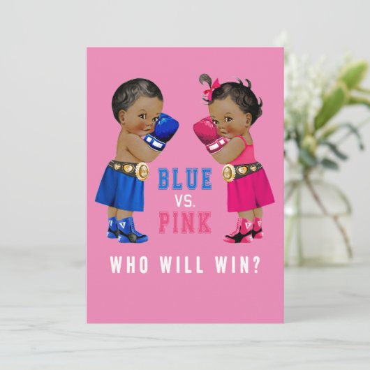 民族ボクシングベビー性別によるパーティーの表示 招待状 (スタンド正面)