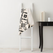 民族モダンオーナメント。白黒ヴィンテージ シェルパブランケット (インサイチュ)