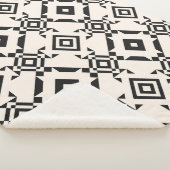 民族モダンオーナメント。白黒ヴィンテージ シェルパブランケット (3/4)