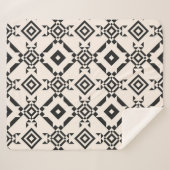 民族モダンオーナメント。白黒ヴィンテージ シェルパブランケット (正面(横))