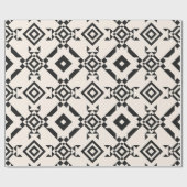 民族モダンオーナメント。白黒ヴィンテージ ラッピングペーパー (フラット)