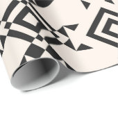 民族モダンオーナメント。白黒ヴィンテージ ラッピングペーパー (ロールコーナー)