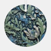 民族ロシアのヴィンテージプリント ガラスオーナメント (裏面)