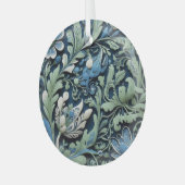 民族ロシアのヴィンテージプリント ガラスオーナメント (正面左)