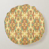 民族ヴィンテージトレンド：ボヘミアンシームレスタイル ラウンドクッション (裏面)