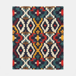 民族伝統的幾何学的パターン フリースブランケット