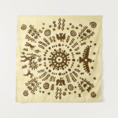 民族先住民先史的なイーグル太陽のシンボ タペストリー (正面(横))