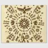 民族先住民先史的なイーグル太陽のシンボ ラッピングペーパー (フラット)