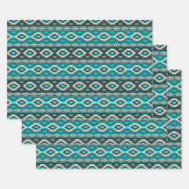 民族南西部の幾何学的パターン ラッピングペーパーシート