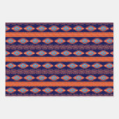民族南西部の幾何学的パターン ラッピングペーパーシート (正面3)