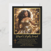 民族女性と高賛美い支持を受けたスピリチュアル サンキューカード (正面)