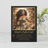 民族女性と高賛美い支持を受けたスピリチュアル サンキューカード (スタンド正面)