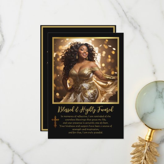民族女性と高賛美い支持を受けたスピリチュアル サンキューカード (正面/裏面インサイチュ)