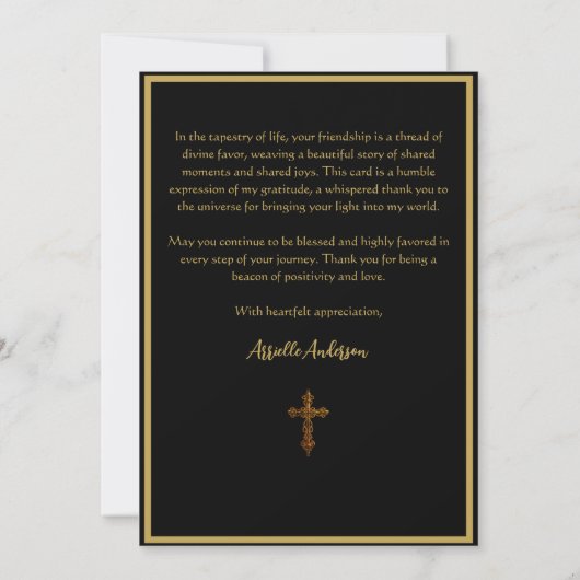 民族女性と高賛美い支持を受けたスピリチュアル サンキューカード (裏面)