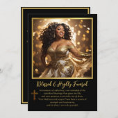 民族女性と高賛美い支持を受けたスピリチュアル サンキューカード (正面/裏面)