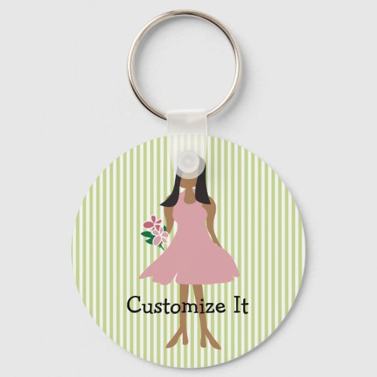 民族女性のキ結婚ーチェーン キーホルダー (正面)