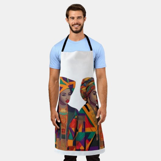 民族女性 エプロン (着用した状態)