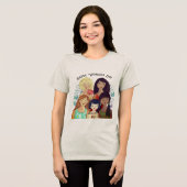 民族女数々の性キャラクターIWD Tシャツ (正面全面)