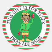 民族小妖精や小人ギフトラベルとのギフトラベル ラウンドシール (正面)