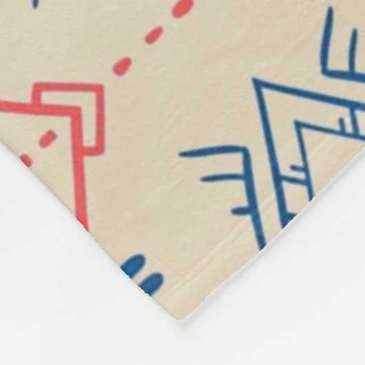 民族幾何学パターン フリースブランケット (角)