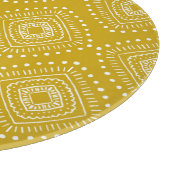 民族幾何学模様：黄金色、白 カッティングボード (角)