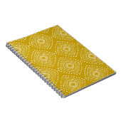 民族幾何学模様：黄金色、白 ノートブック (右側)