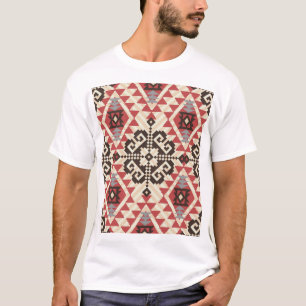 民族幾何学的:抽象芸術シームレス Tシャツ