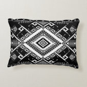 民族幾何学縁どインディアン、抽象芸術。 アクセントクッション (裏面)
