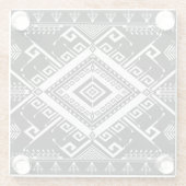 民族幾何学縁どインディアン、抽象芸術。 ガラスコースター (裏面)