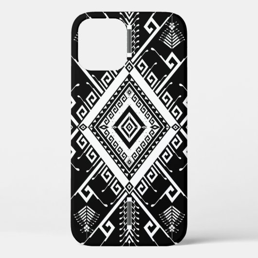 民族幾何学縁どインディアン、抽象芸術。 Case-Mate iPhoneケース (裏面)