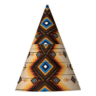 民族幾何学：抽象芸術パターンデザイン。 パーティーハット