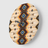 民族幾何学：抽象芸術パターンデザイン。 ラージ壁時計 (傾斜)