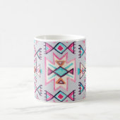 民族幾何学、水彩部族のパターン。 コーヒーマグカップ (中央)