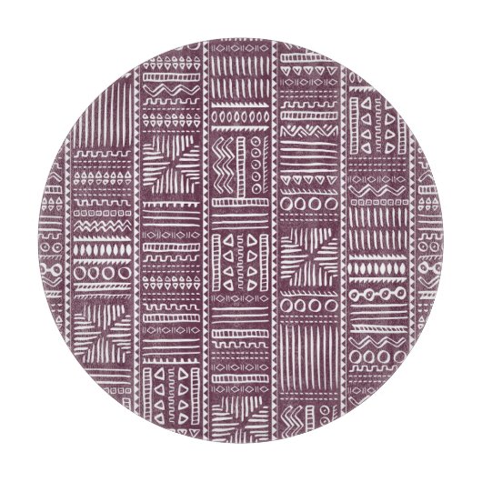 民族手描きパターン:ヴィンテージスタイル カッティングボード (正面)