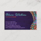 民族手描カラフルきオーナメント 名刺 (裏面)