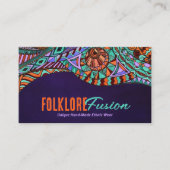 民族手描カラフルきオーナメント 名刺 (正面)