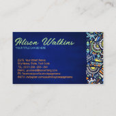 民族手描カラフルきオーナメント 名刺 (裏面)