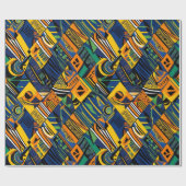 民族抽象芸術幾何学的アフリカ系アメリカ人ギフト ラッピングペーパー (フラット)