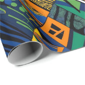 民族抽象芸術幾何学的アフリカ系アメリカ人ギフト ラッピングペーパー (ロールコーナー)