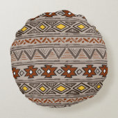 民族抽象芸術:手書きパターン ラウンドクッション (裏面)