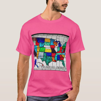 民族数々のを表す色の統一された州マップ Tシャツ