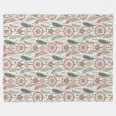 民族族伝統的の鮮やかドリームキャッチャー フリースブランケット (正面(横))